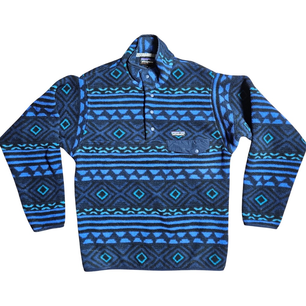 Patagonia Synchilla Snap-T Fleece Pullover Aztec Geometric Print Mens S Gorpcore